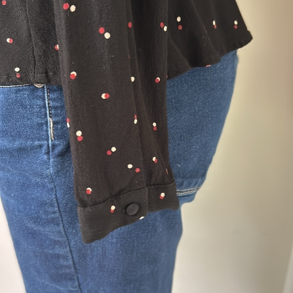 Rails Top Beaux Black Off Set Dot Button Front Bl… - image 6